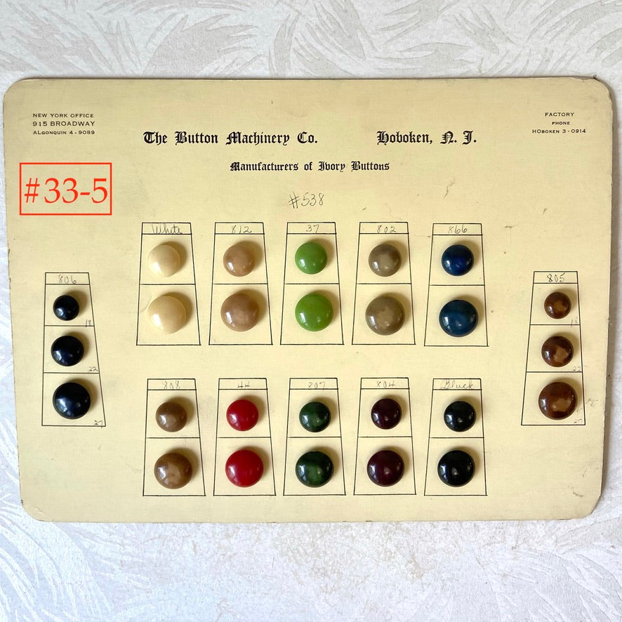Button Salesman Sample Cards - The Button Machinery Co.