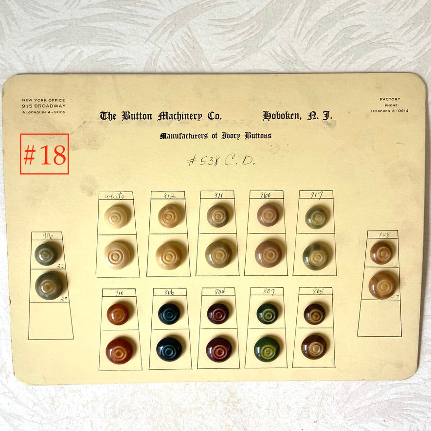 Button Salesman Sample Cards - The Button Machinery Co.