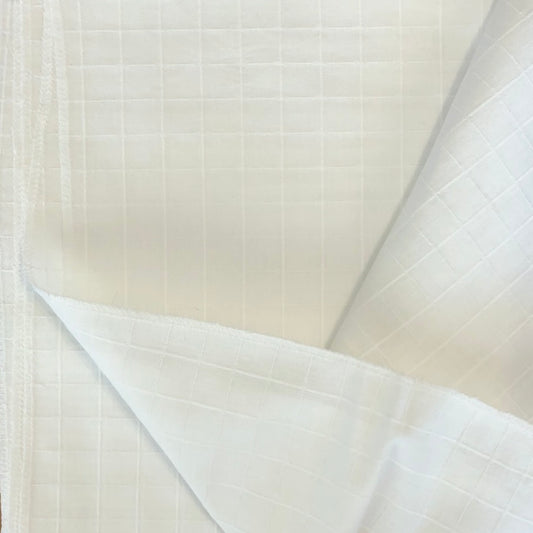 White Woven Window Pane Fabric