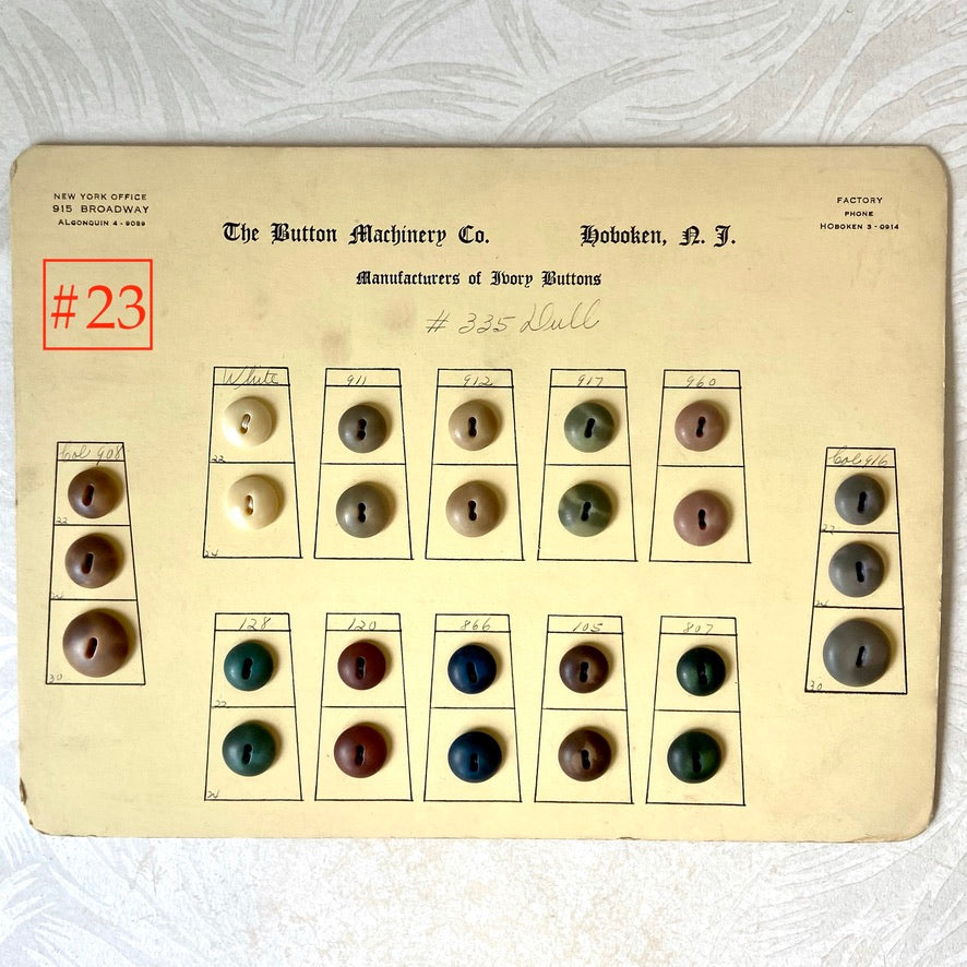 Button Salesman Sample Cards - The Button Machinery Co.
