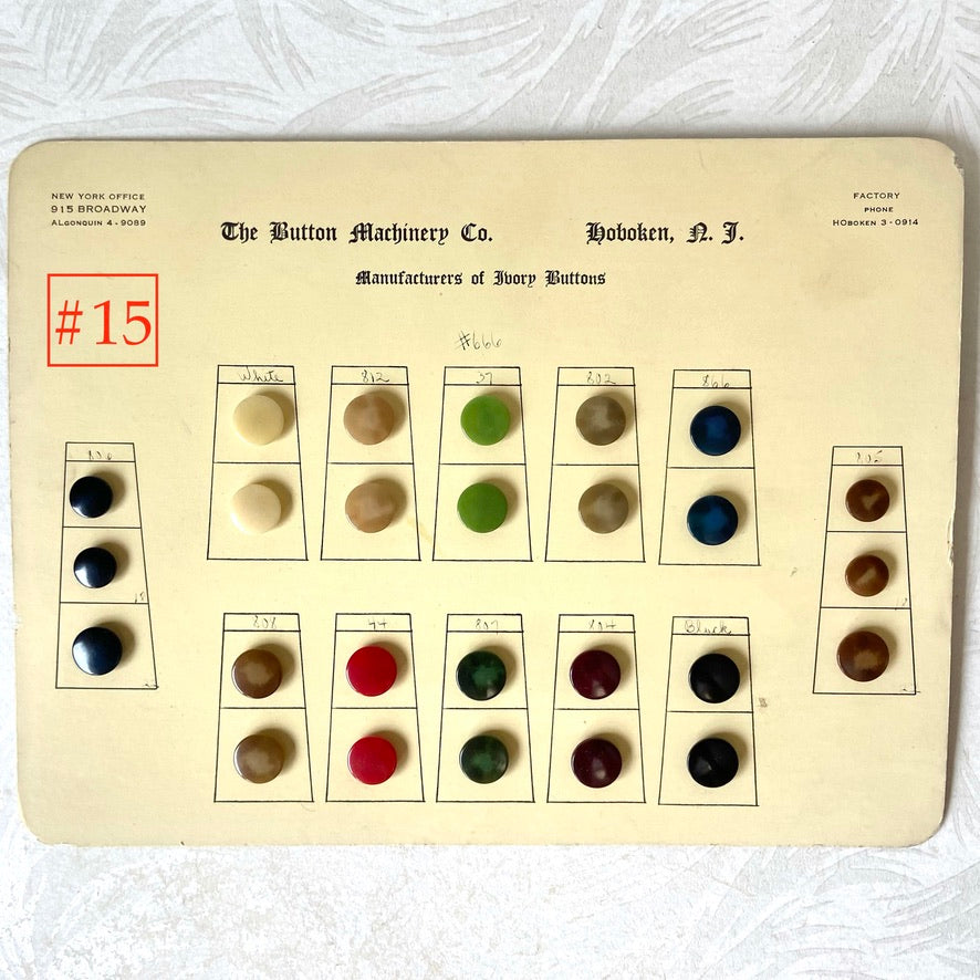 Button Salesman Sample Cards - The Button Machinery Co.