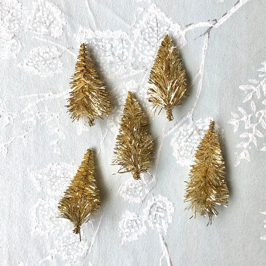Tiny Gold Metallic Trees