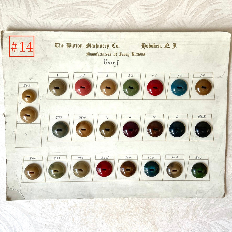 Button Salesman Sample Cards - The Button Machinery Co.