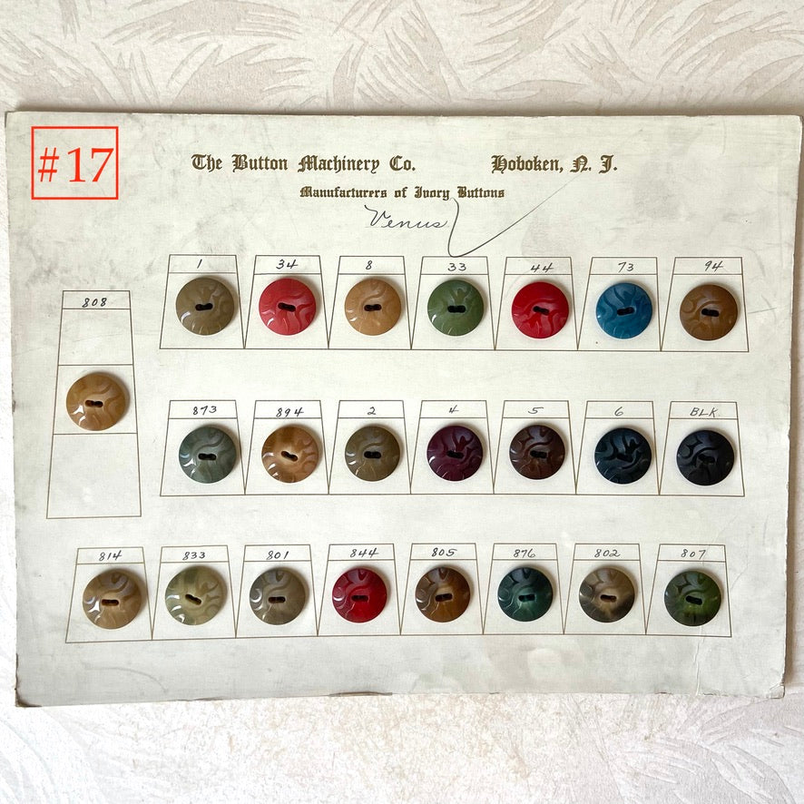 Button Salesman Sample Cards - The Button Machinery Co.