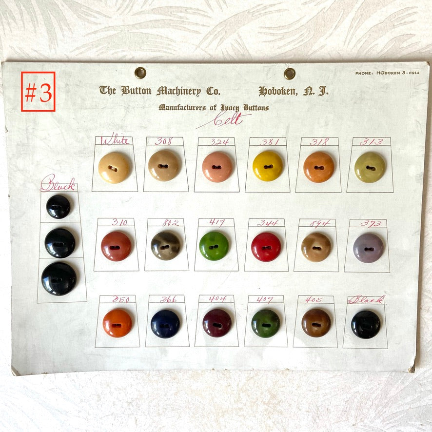Button Salesman Sample Cards - The Button Machinery Co.