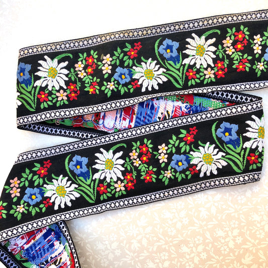 Wide Floral Jacquard Ribbon - 3.75 Inch