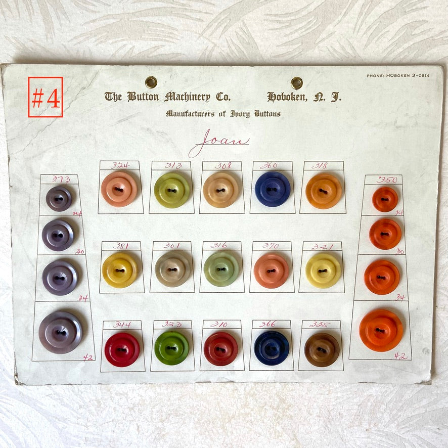 Button Salesman Sample Cards - The Button Machinery Co.