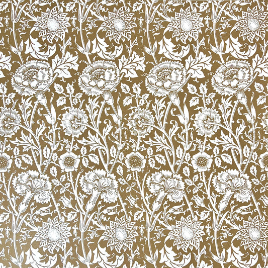 Gold Botanical Carnations Cardstock - Scrapbook Papers