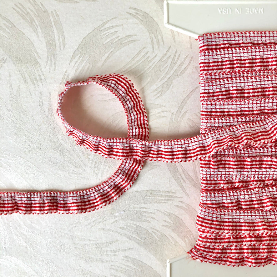 Ruffled Plaid Elastic Ribbon