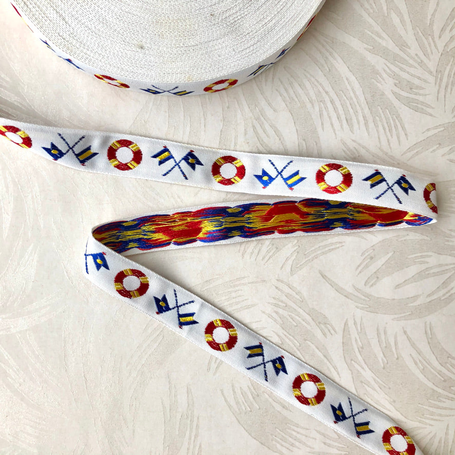 Nautical Symbols Jacquard Ribbon