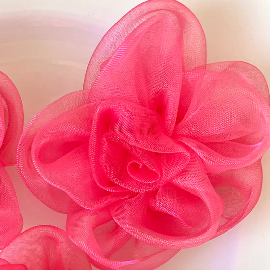 Bright Pink Organza Rose