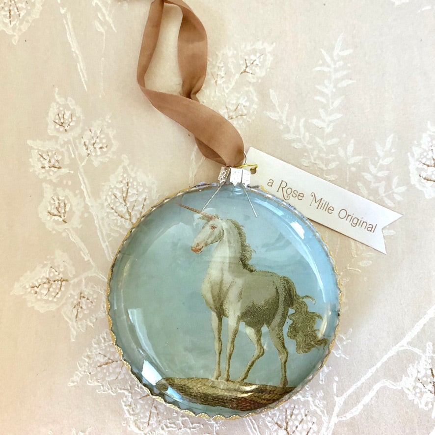 Vintage Scene Glass Ornaments