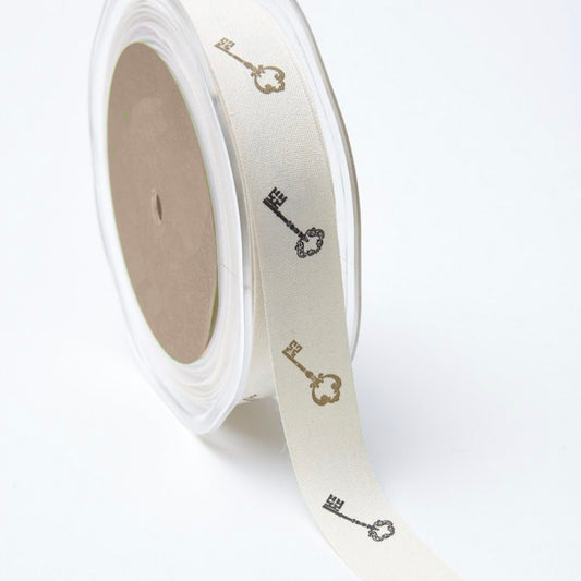Vintage Keys - Natural Cotton Icon Ribbons