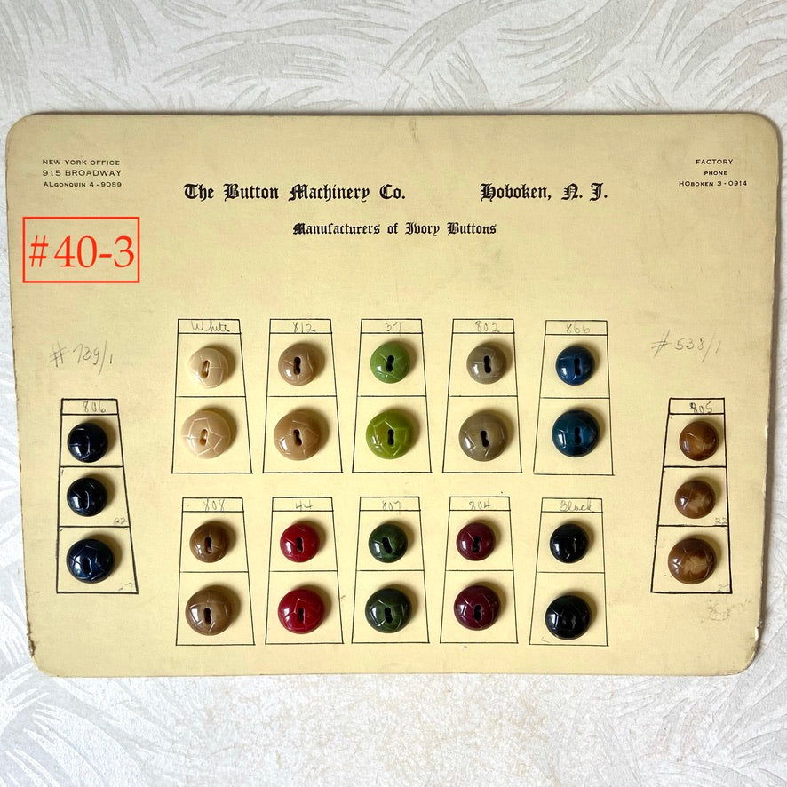 Button Salesman Sample Cards - The Button Machinery Co.