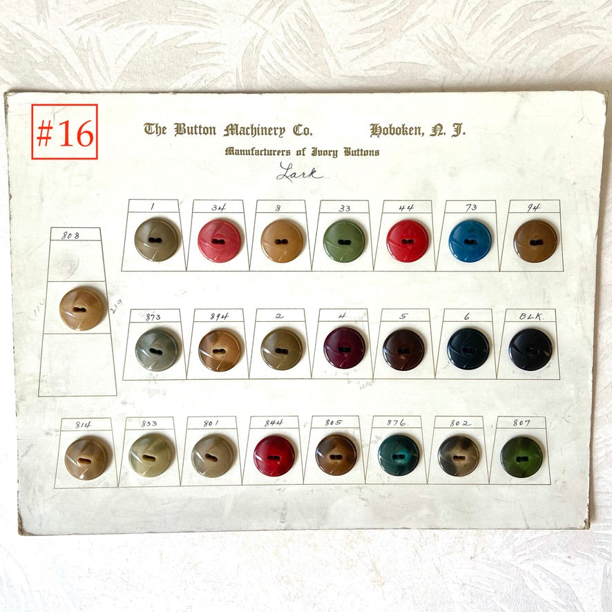 Button Salesman Sample Cards - The Button Machinery Co.