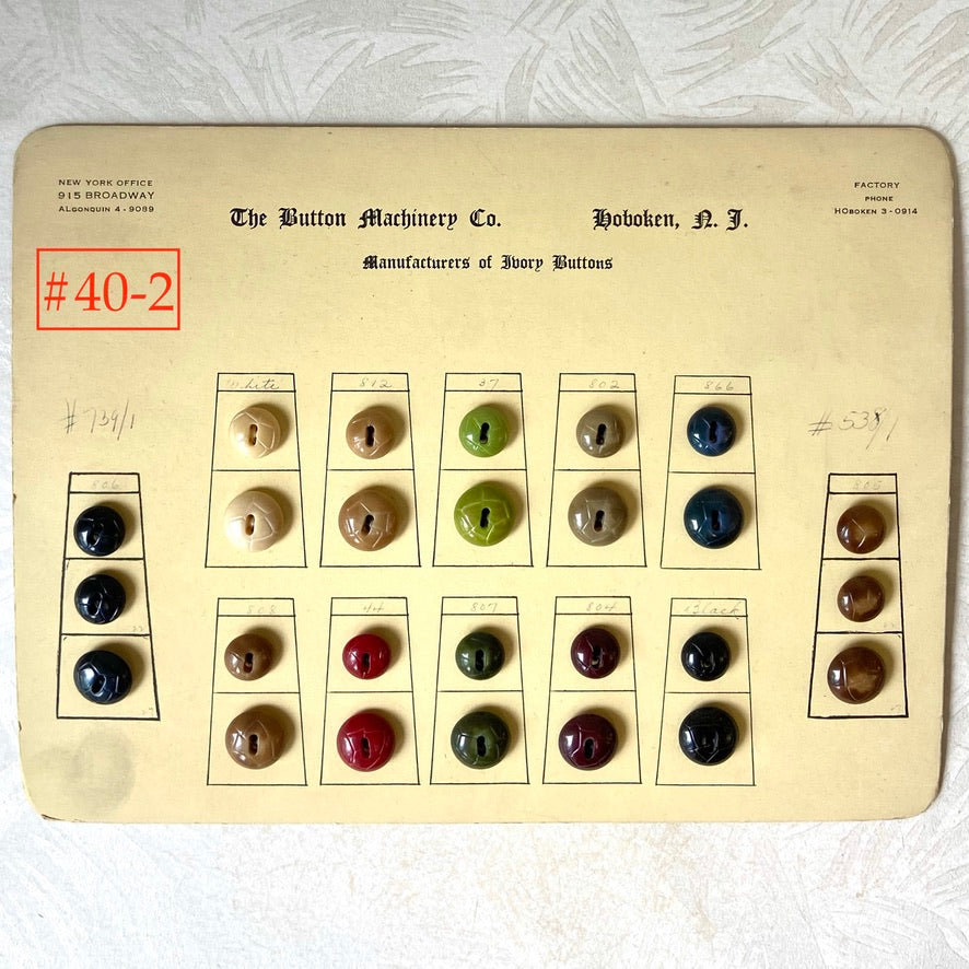 Button Salesman Sample Cards - The Button Machinery Co.