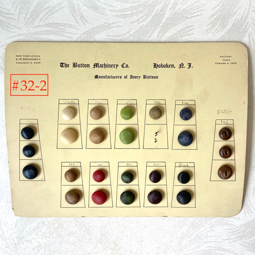Button Salesman Sample Cards - The Button Machinery Co.