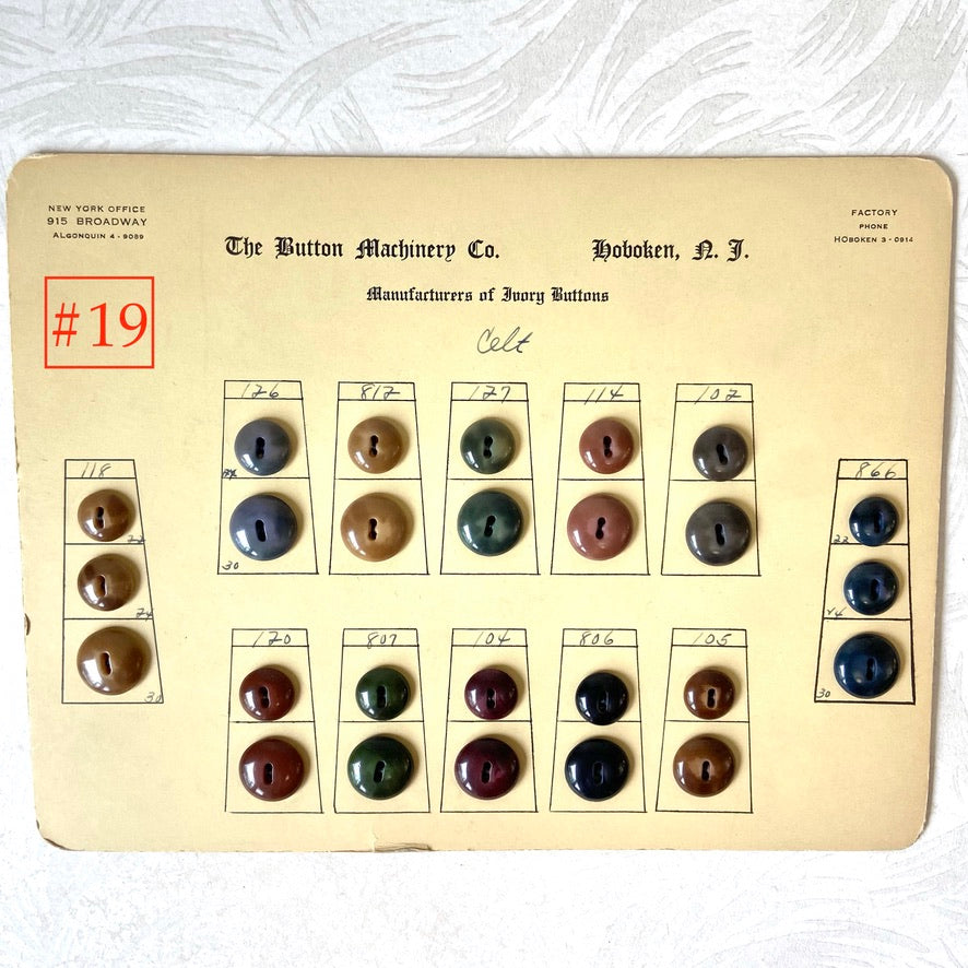 Button Salesman Sample Cards - The Button Machinery Co.
