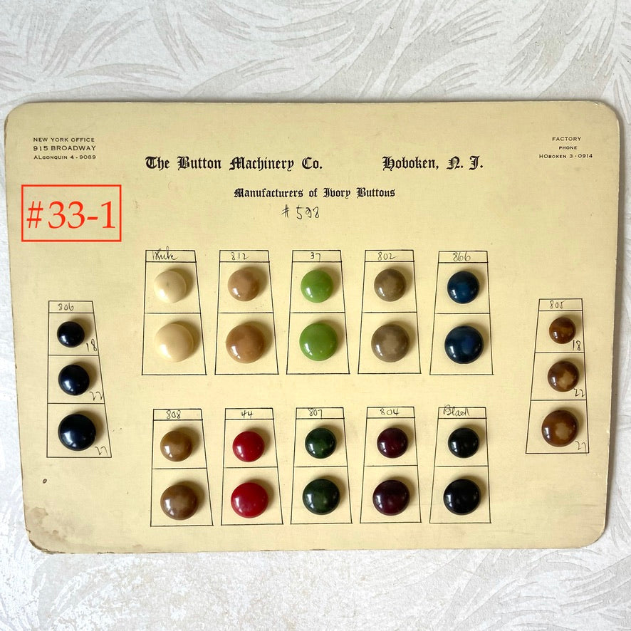 Button Salesman Sample Cards - The Button Machinery Co.