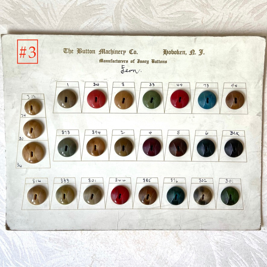 Button Salesman Sample Cards - The Button Machinery Co.