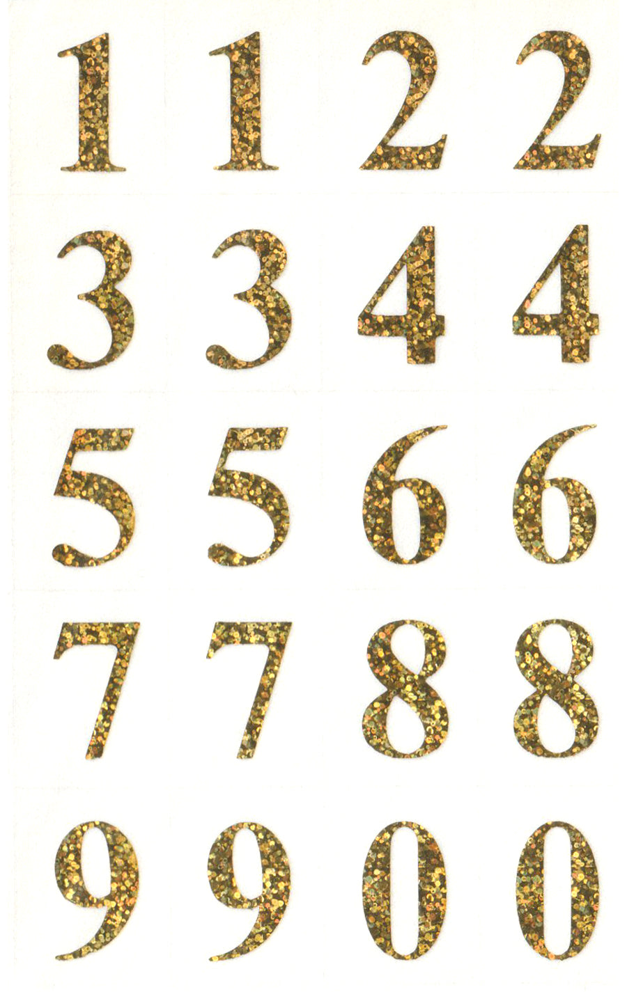 Gold Hologram Numbers - Stickers