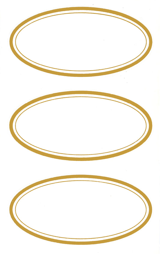 Elegant Oval Metallic Gold Labels - Stickers