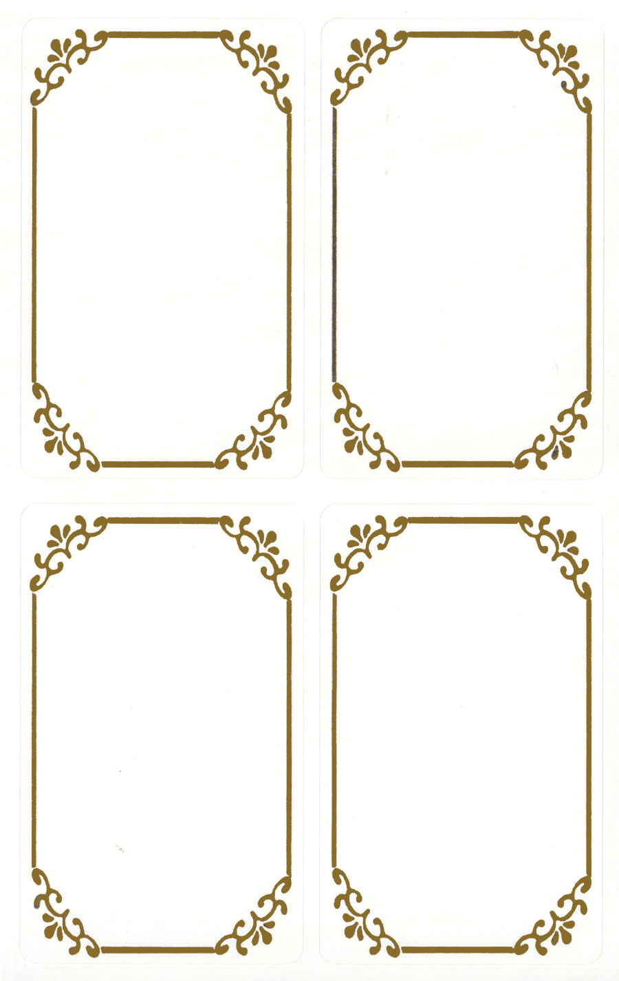 Filigree Metallic Gold Labels - Stickers