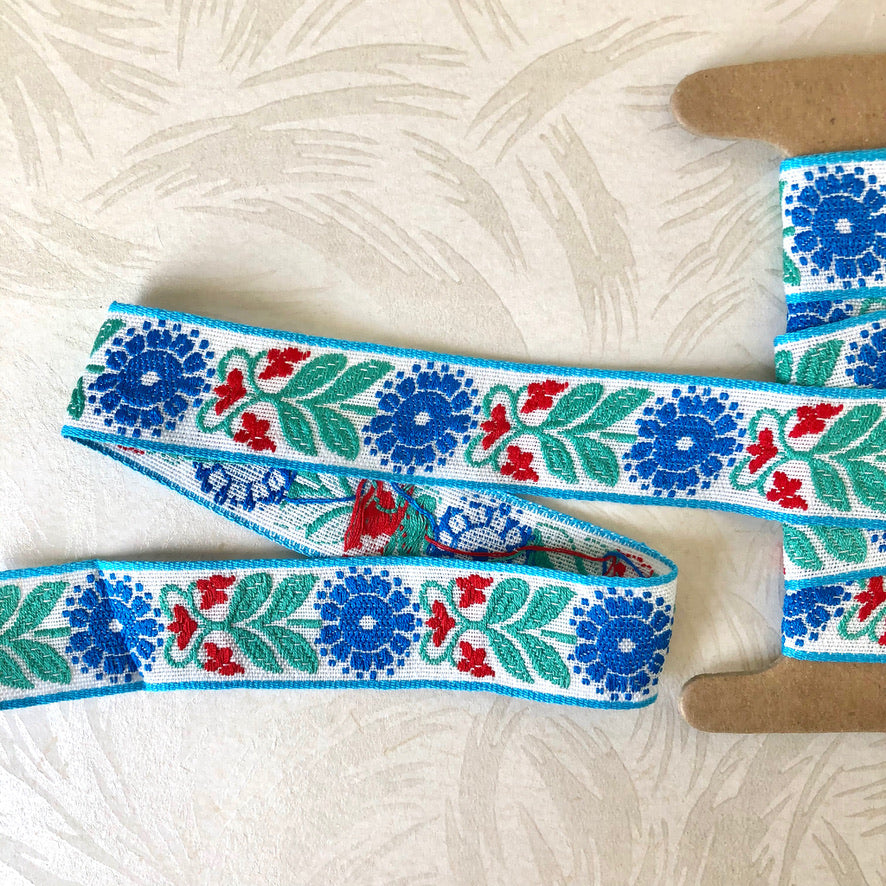 Blue Floral Jacquard