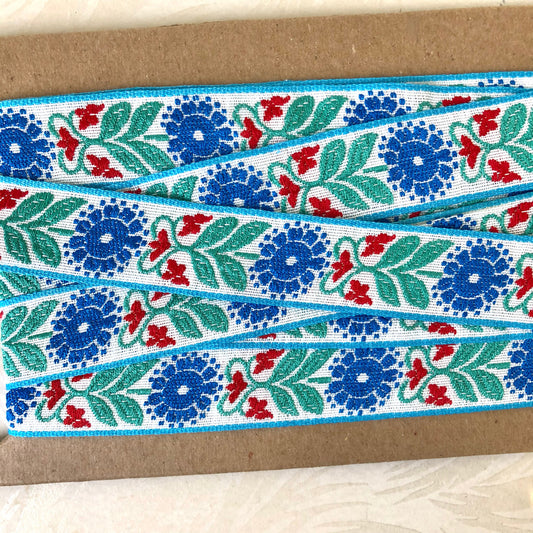 Blue Floral Jacquard