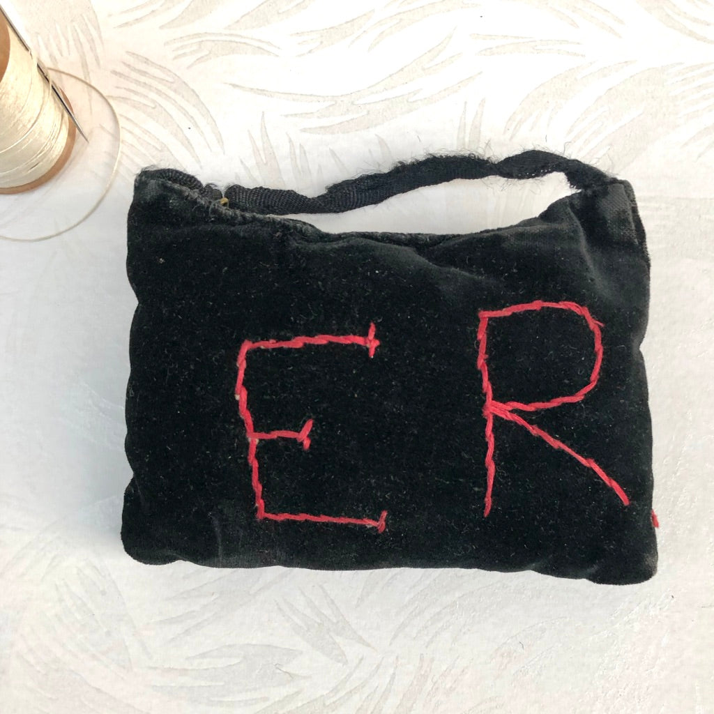 Antique Velvet Primer Embroidered Pincushion