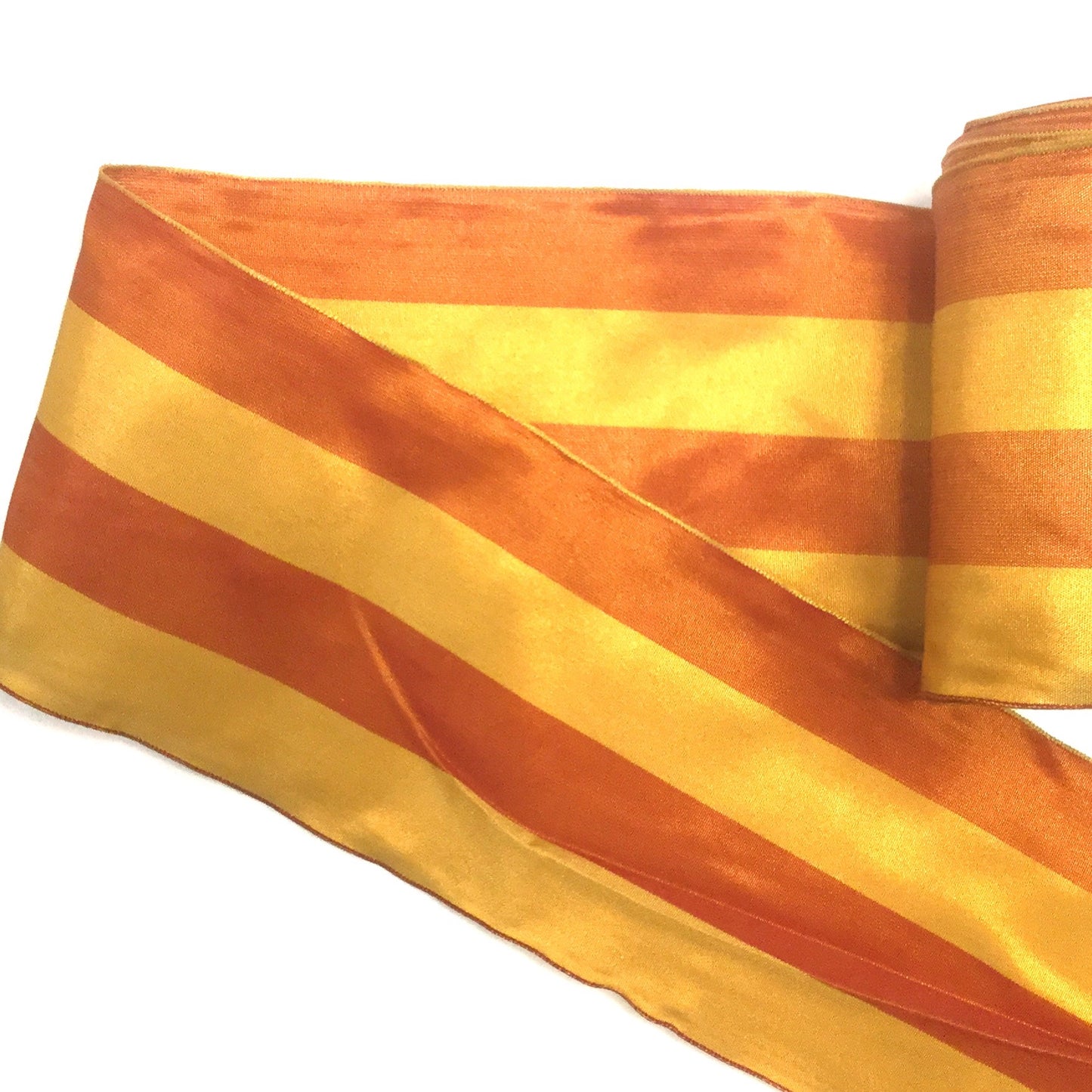 Wide Two-Tone Stripe Wired Taffeta Ribbon