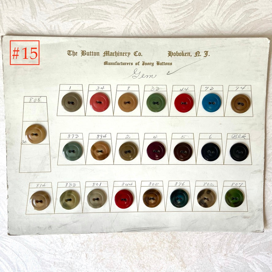Button Salesman Sample Cards - The Button Machinery Co.