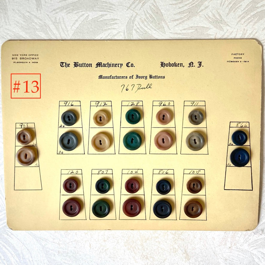 Button Salesman Sample Cards - The Button Machinery Co.