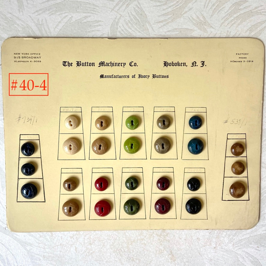 Button Salesman Sample Cards - The Button Machinery Co.