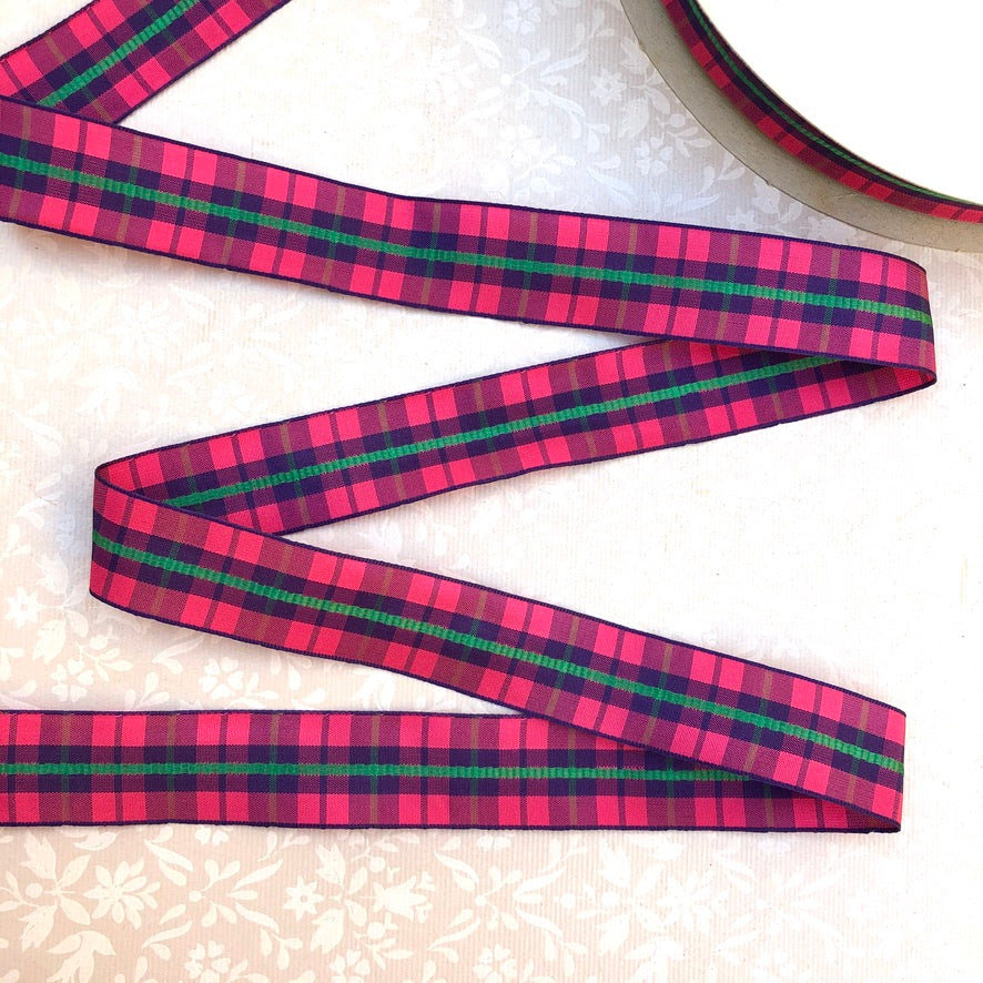 Plaid Taffeta Ribbon - Vintage
