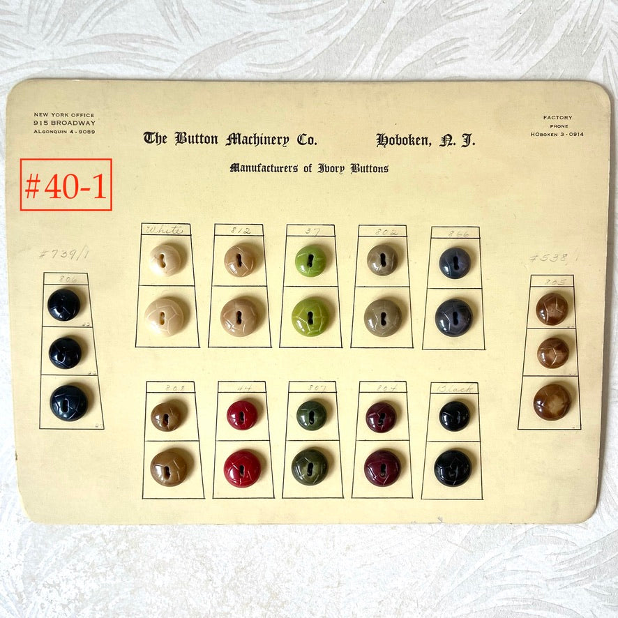 Button Salesman Sample Cards - The Button Machinery Co.