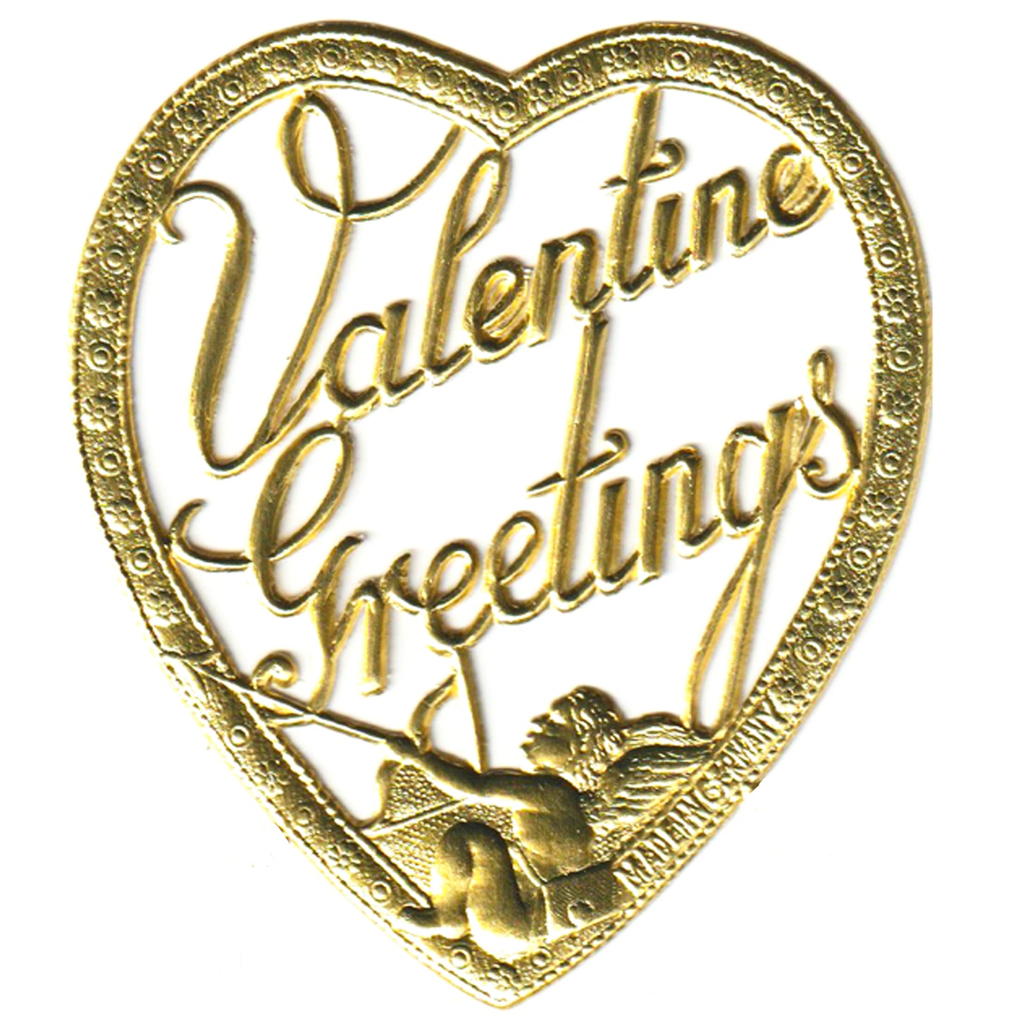 Valentine Greetings Heart, Dresden Die-Cut