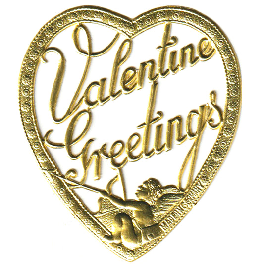 Valentine Greetings Heart,  Dresden Die-Cut