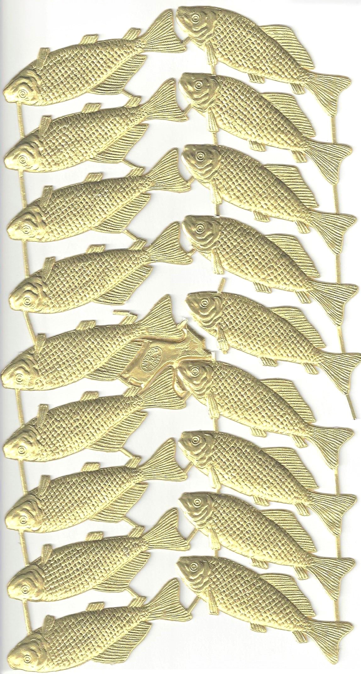 Fish, Medium, Paper Dresden Trims