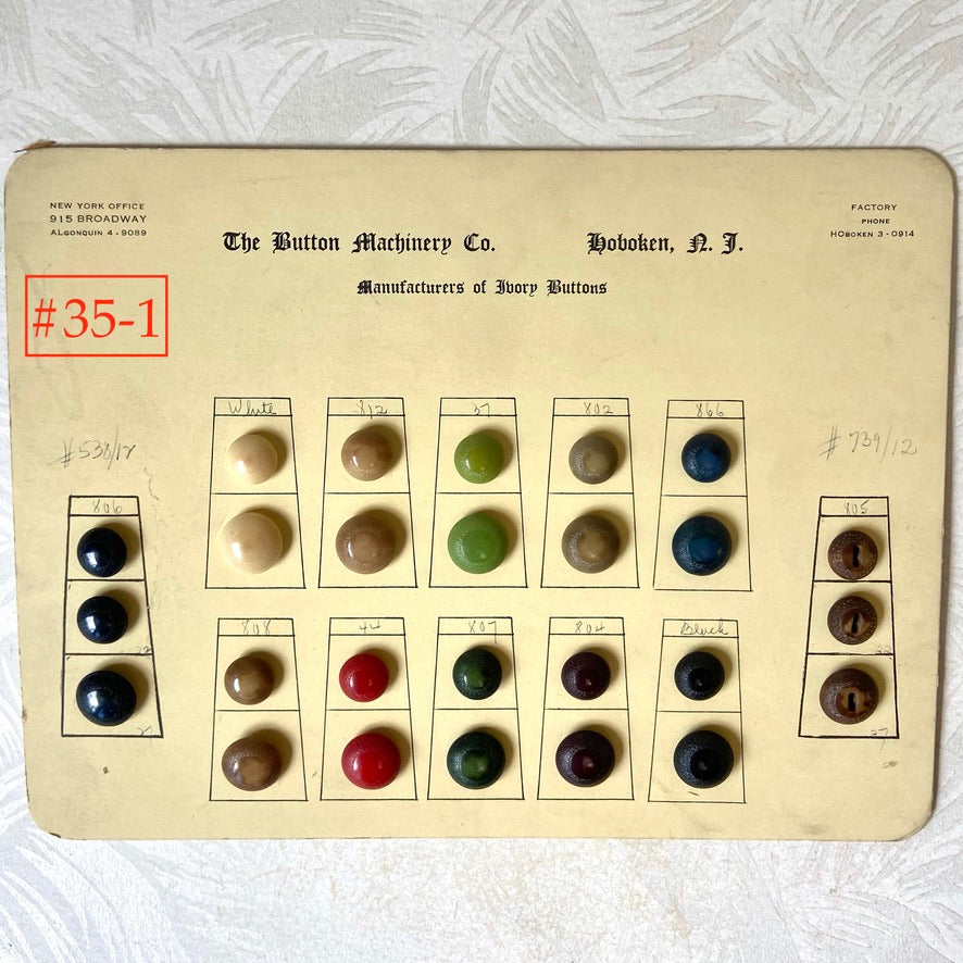 Button Salesman Sample Cards - The Button Machinery Co.