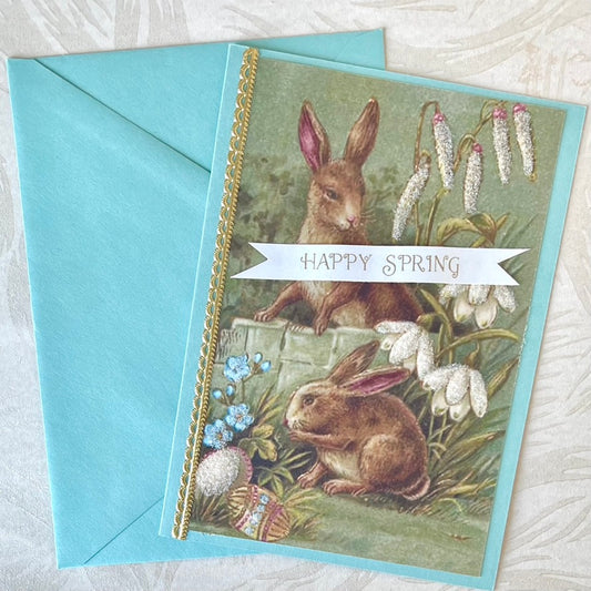 Curious Rabbits - Handmade Card