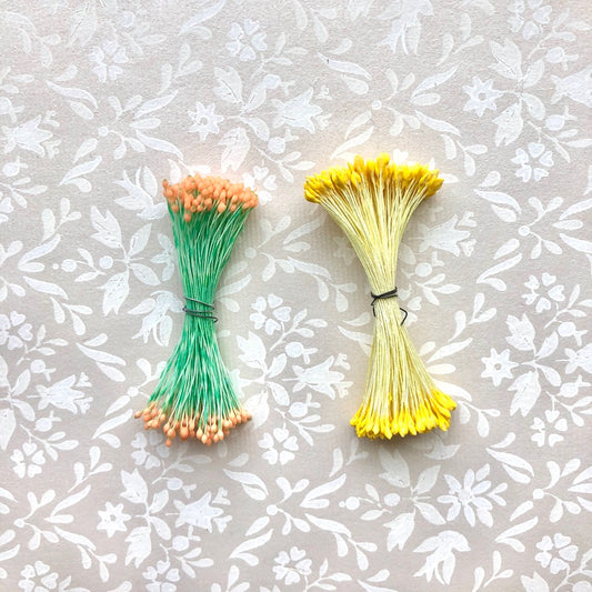 Vintage Flower Stamens, Single Color - 2 Pack