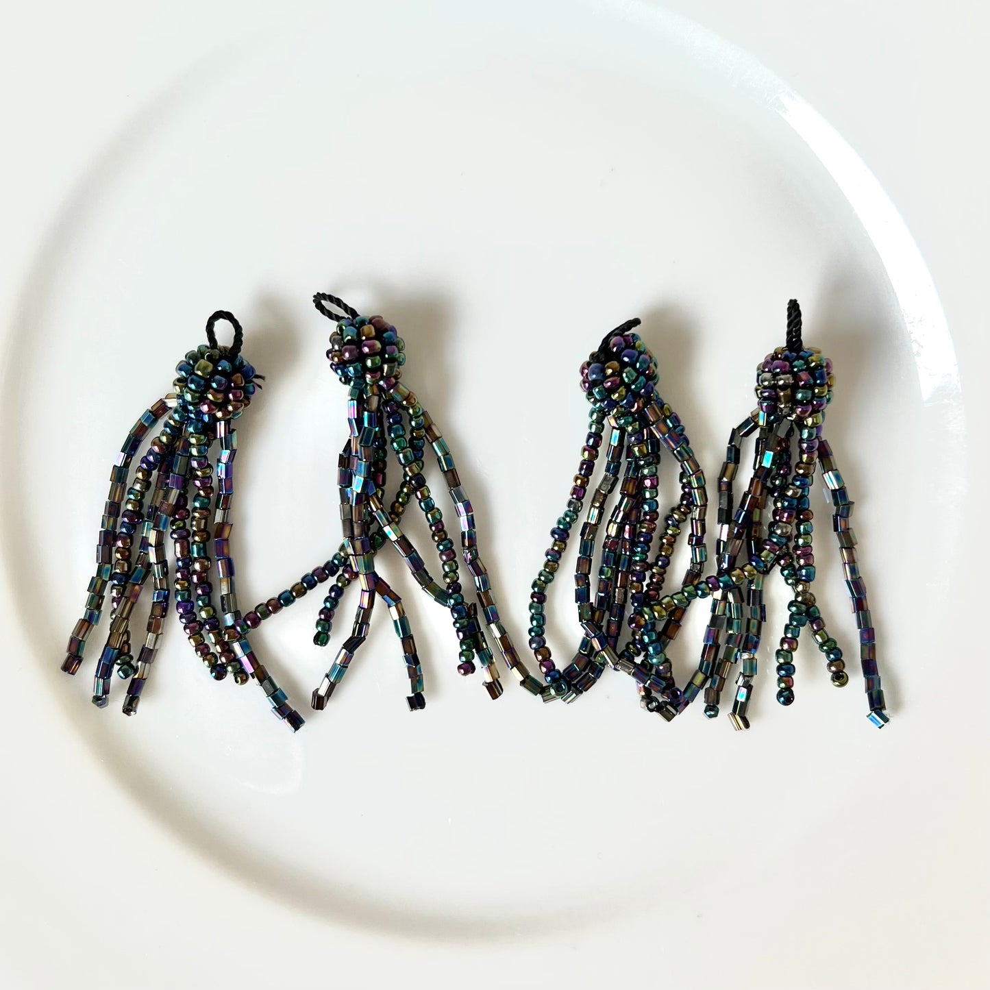 Glass Beaded Tassels 1-3/4" - Vintage - Multiple Colors