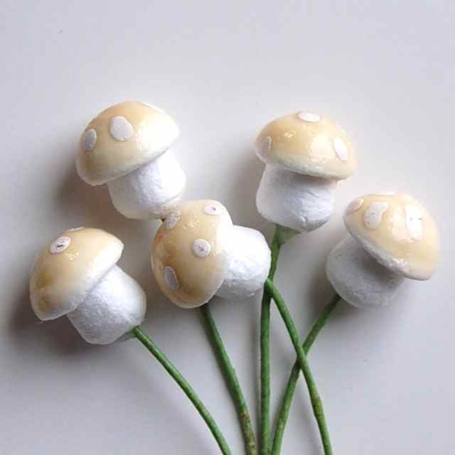 Spun Cotton Mushrooms