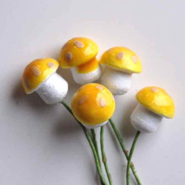 Spun Cotton Mushrooms