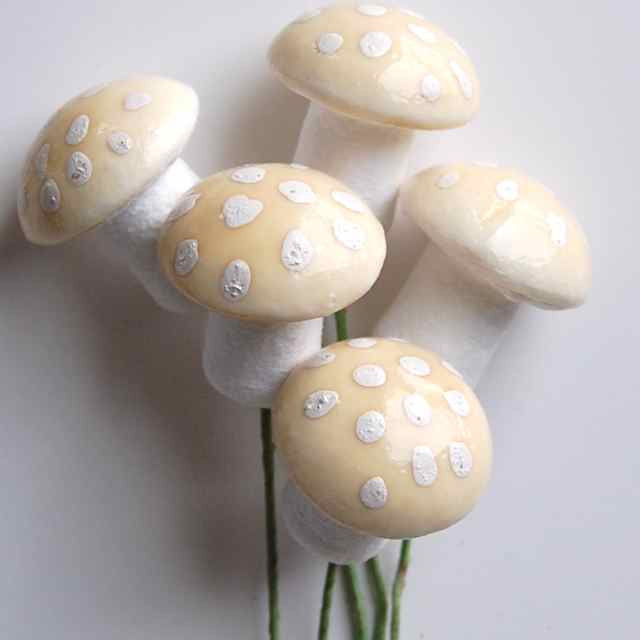 Spun Cotton Mushrooms