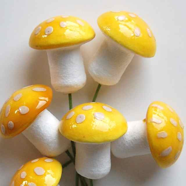 Spun Cotton Mushrooms