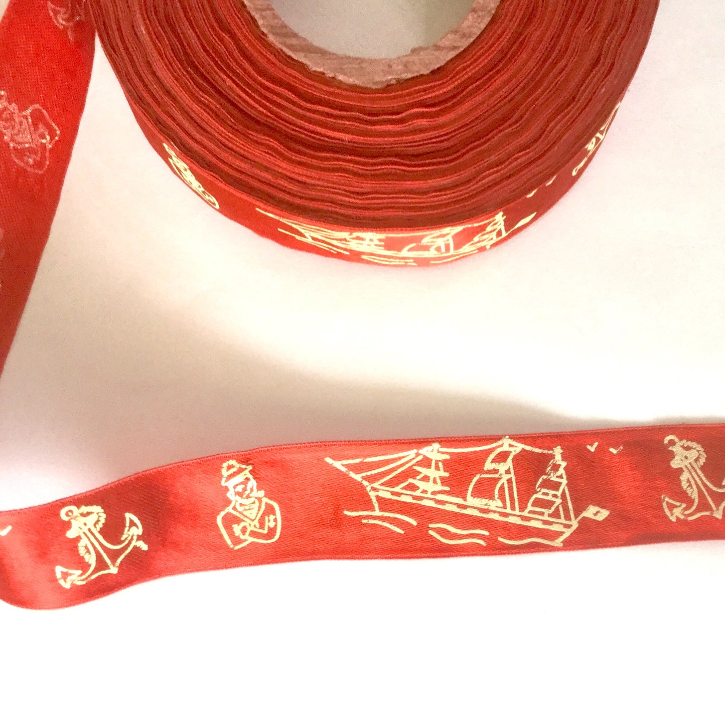 Ships Ahoy Vintage Satin Ribbon