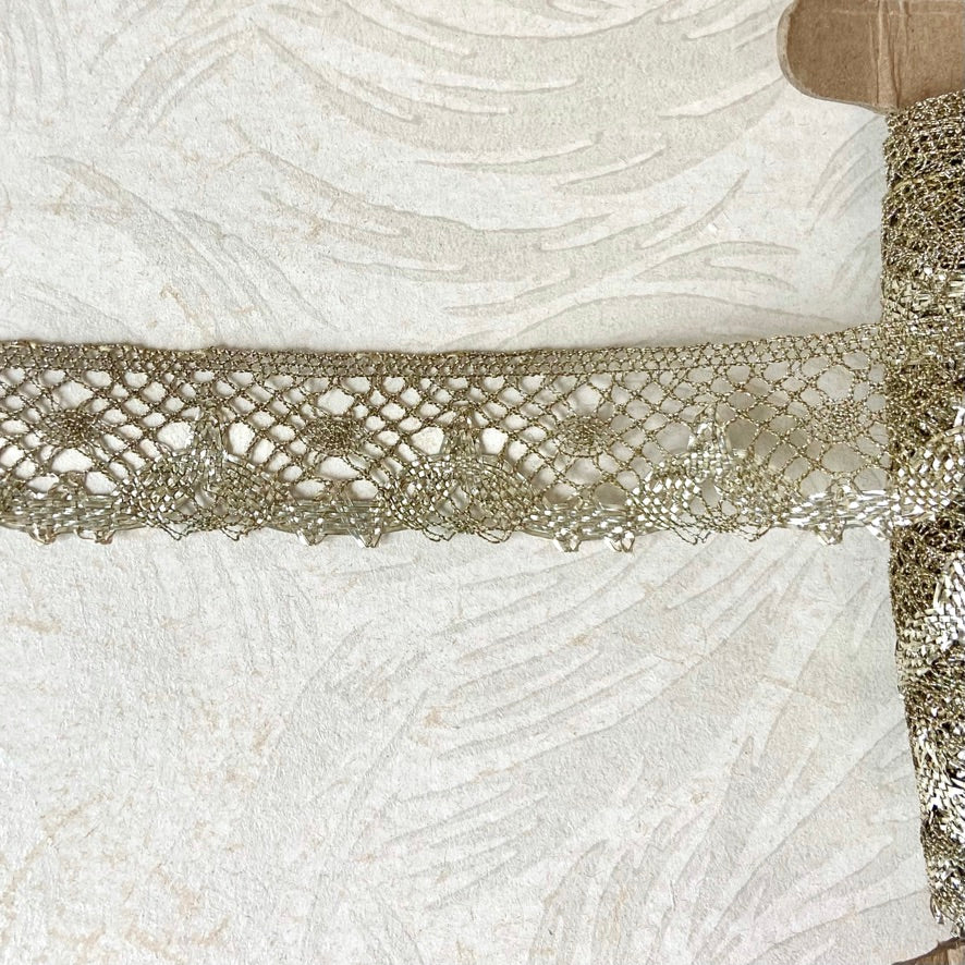 Fancy Metallic Cotton Lace