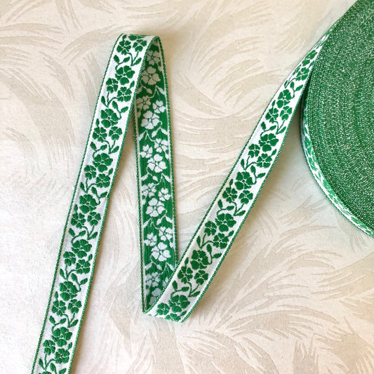 Floral Jacquard Cotton Ribbon - Vintage - Multiple Colorways